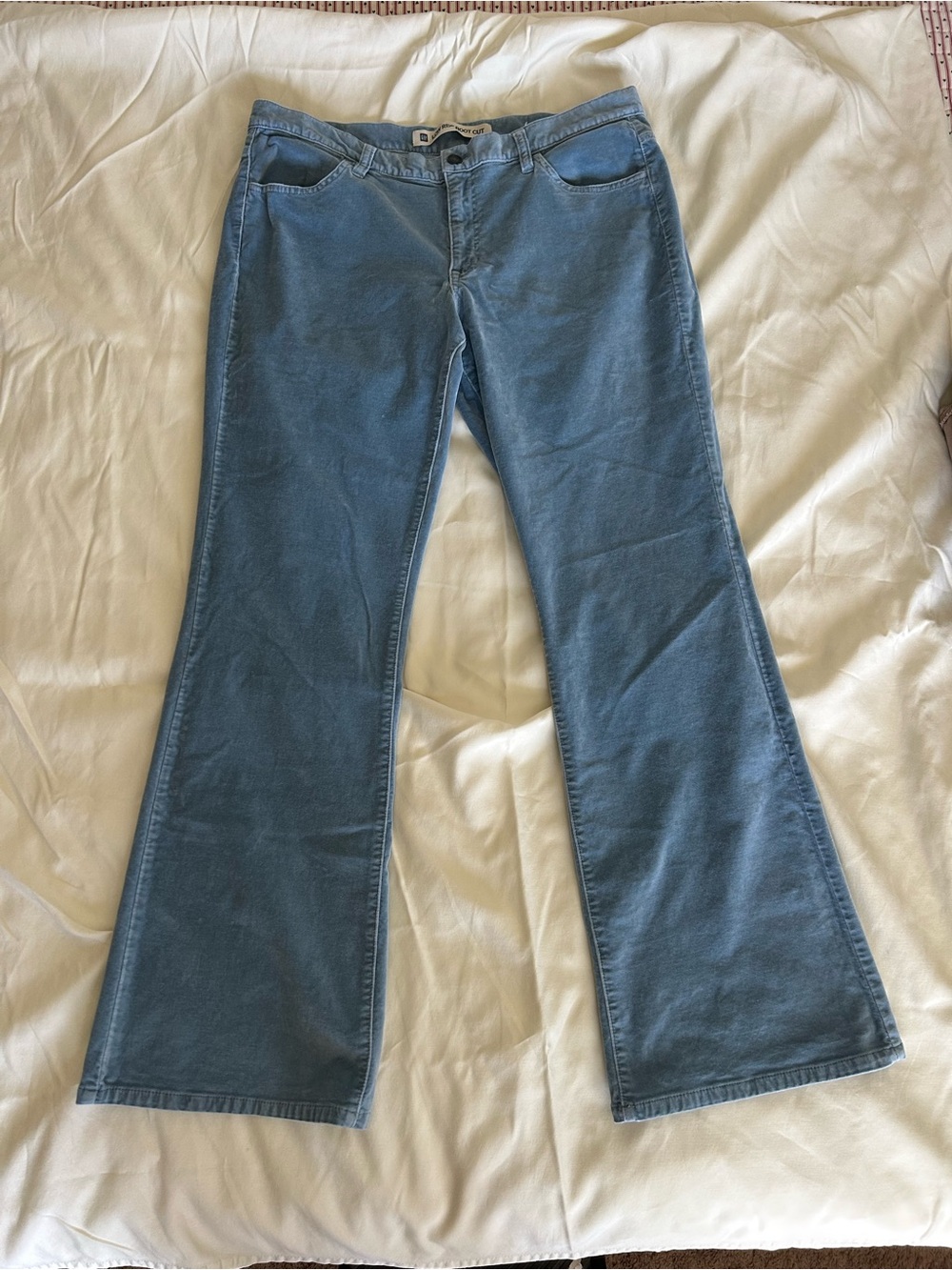 Vintage Y2K Lee Bootcut Velvet Jeans in Light Blue